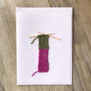 Hand-knit scarf card
